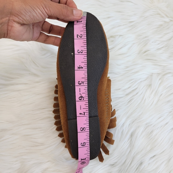 Minnetonka suede leather tassle lace up mocassins flat oxfords - Picture 7 of 9